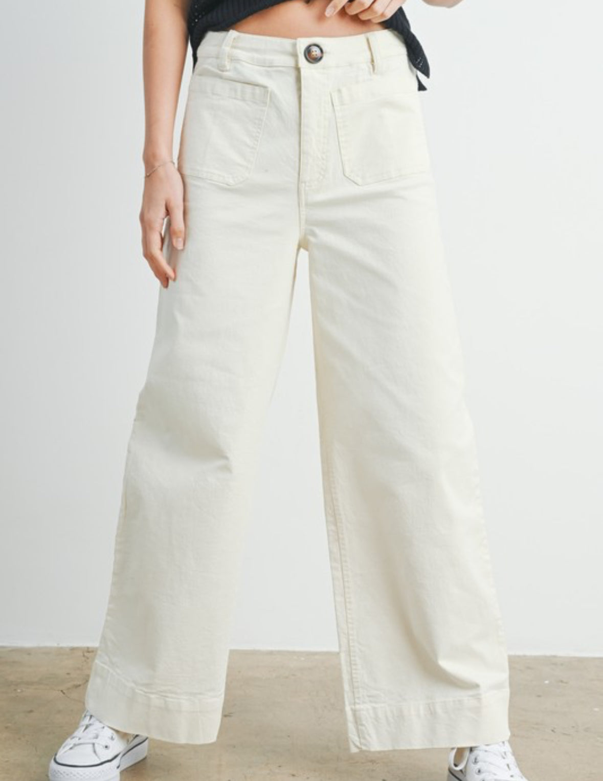 Cream Wide Leg Pants