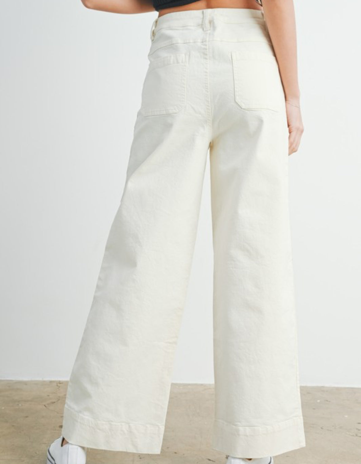 Cream Wide Leg Pants