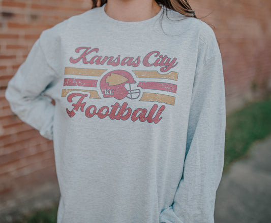 Vintage Kansas City Shirt, Football Crewneck Shirt, Reds Pullover
